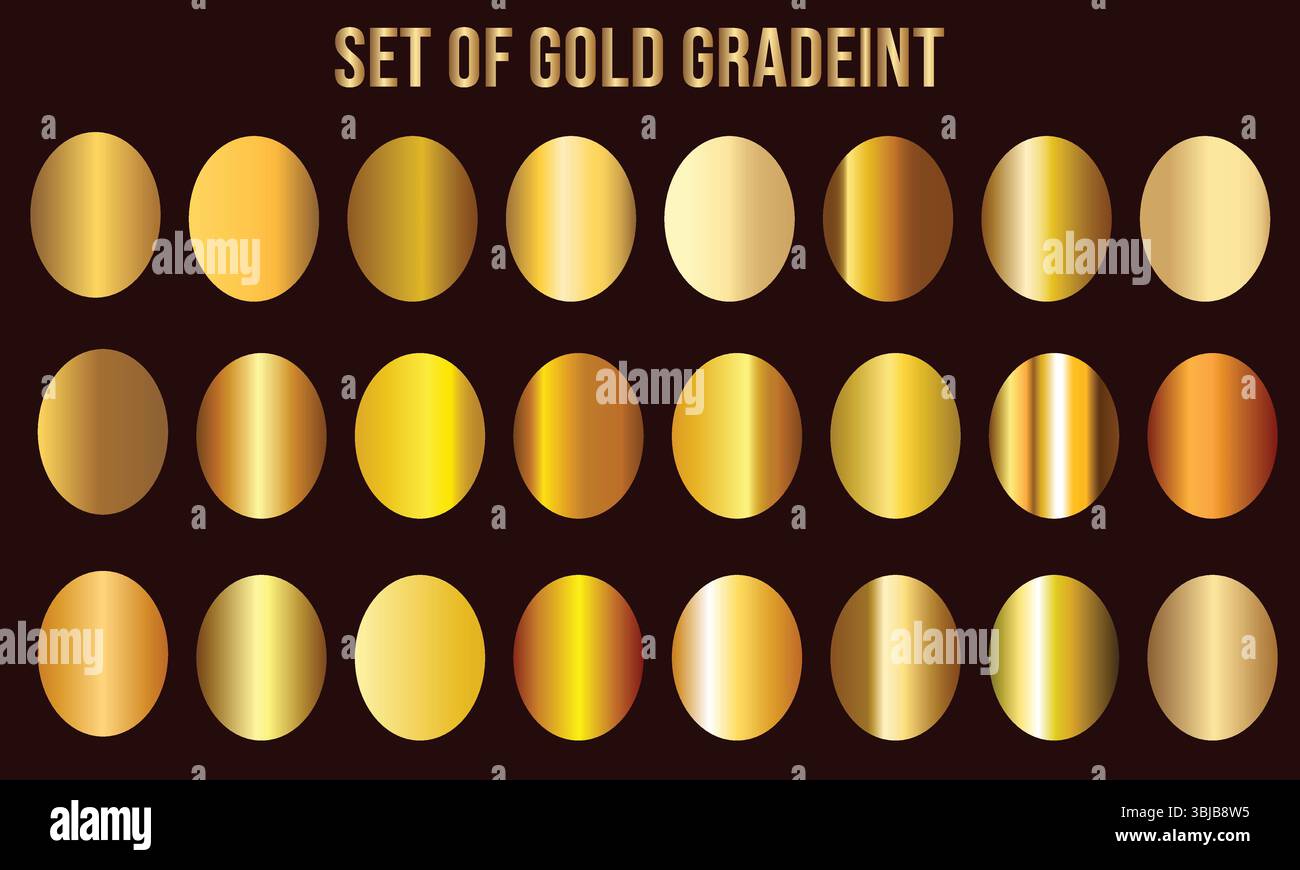 'Élégant jeu de dégradé d'or pour la conception et la marque' Illustration de Vecteur