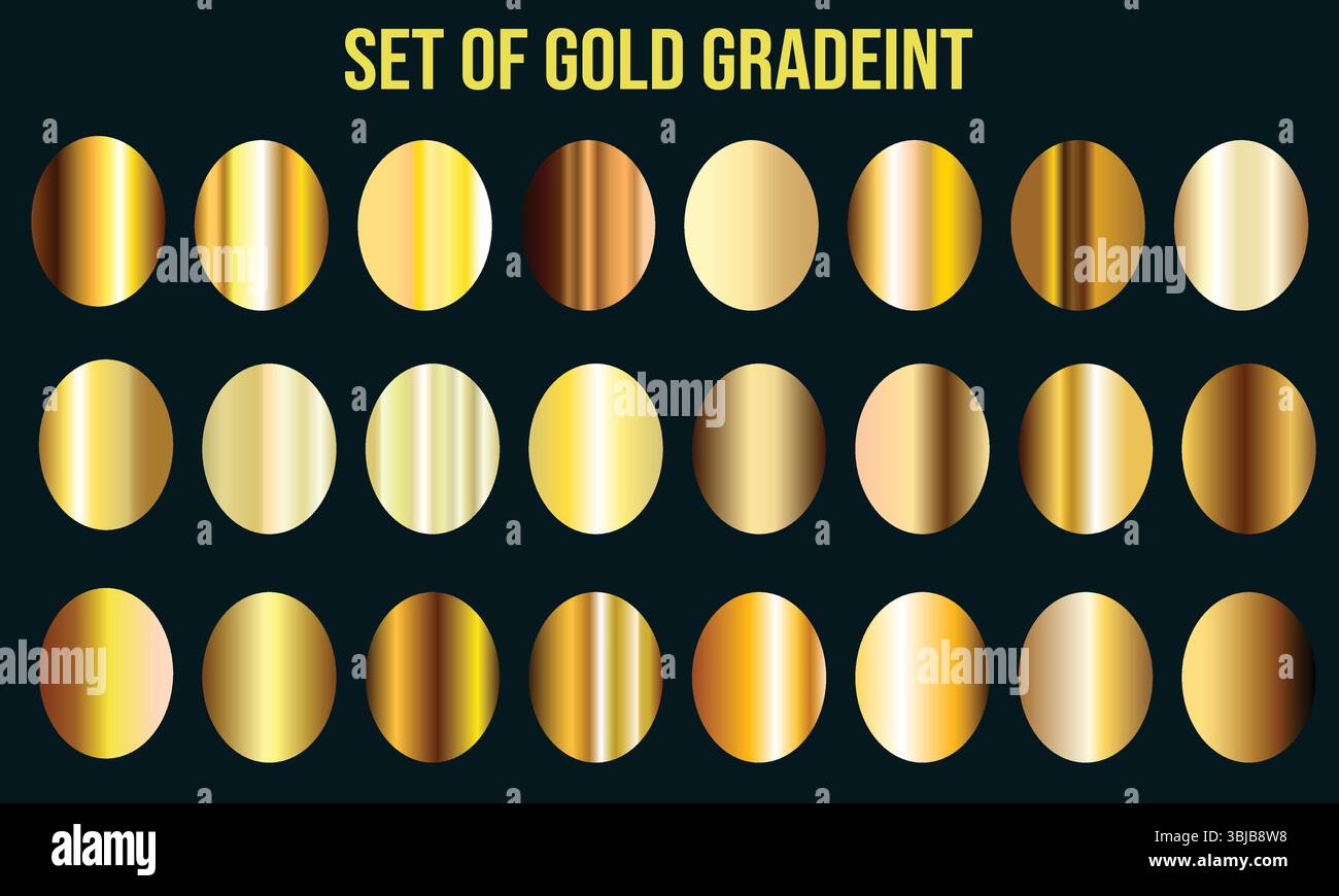 'Élégant jeu de dégradé d'or pour la conception et la marque' Illustration de Vecteur