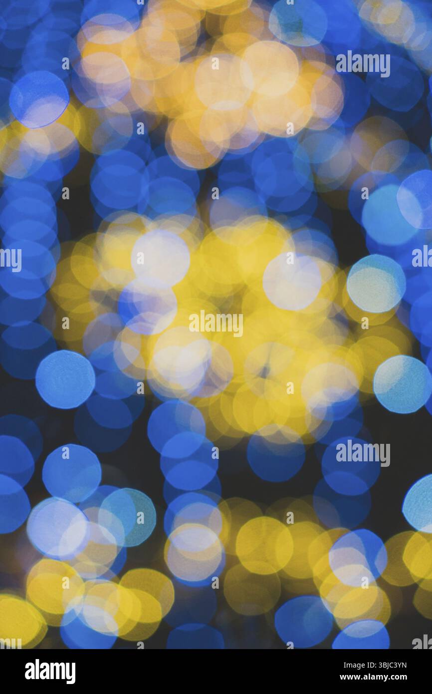Bokeh jaune et bleu. Convient pour l'arrière-plan Banque D'Images