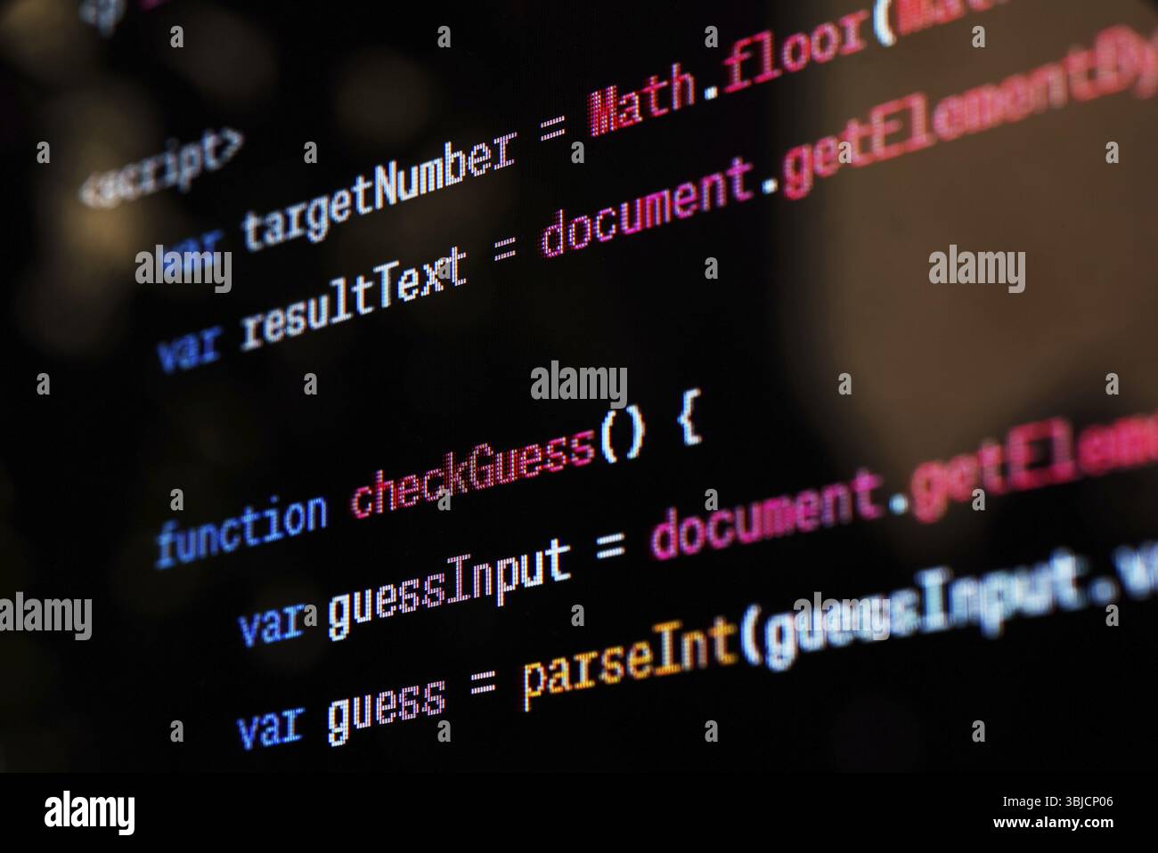 Java-script-Quellcode auf dem Bildschirm Banque D'Images
