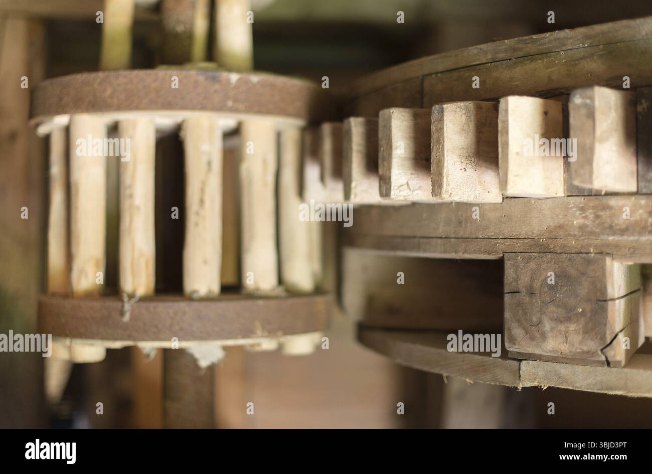 Mécanisme de travail interne d'une éolienne Banque D'Images