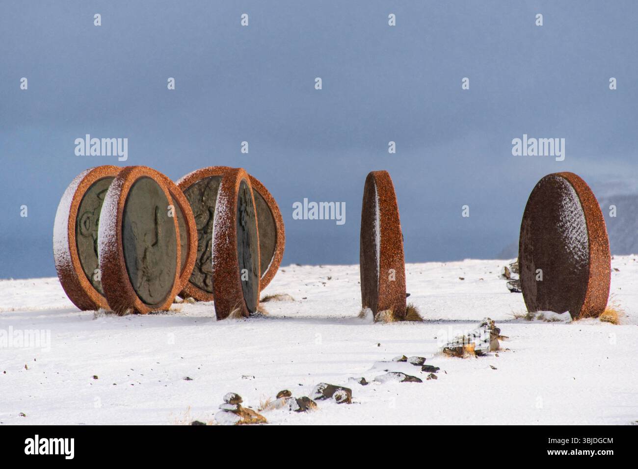 Statue « enfants du monde » à North Cape - Norvège Banque D'Images
