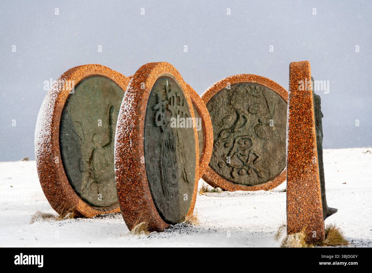 Statue « enfants du monde » à North Cape - Norvège Banque D'Images