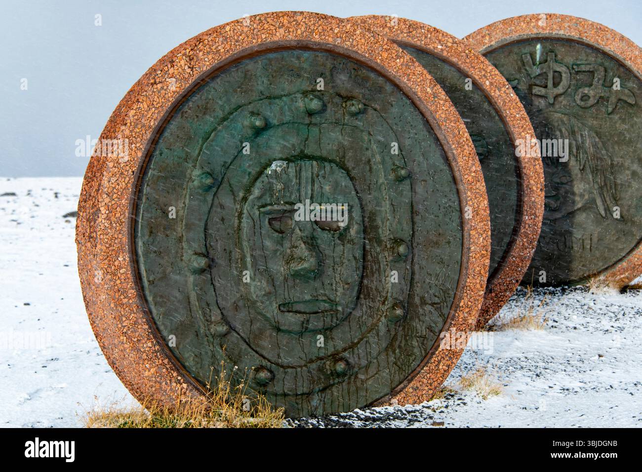 Statue « enfants du monde » à North Cape - Norvège Banque D'Images