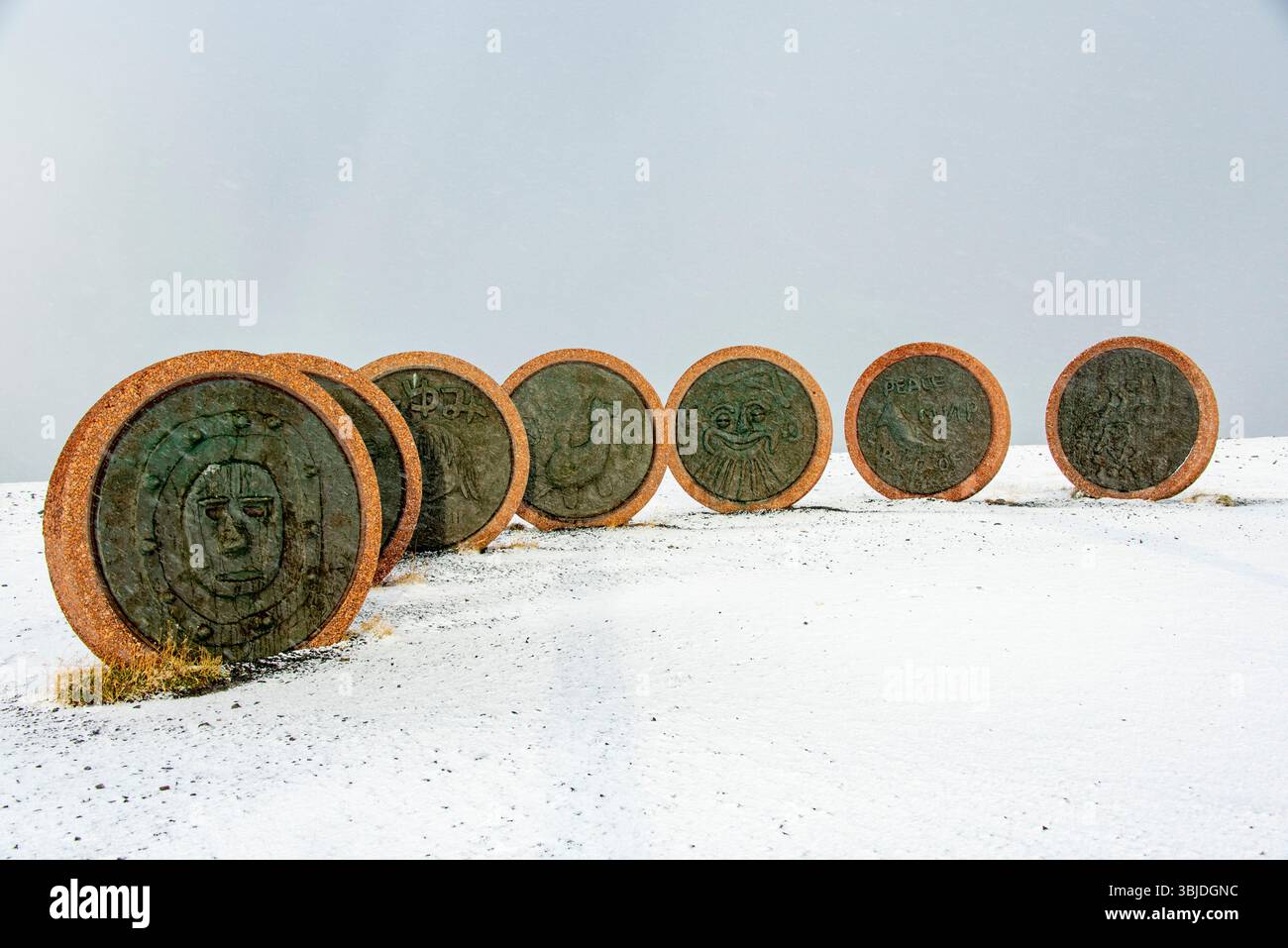 Statue « enfants du monde » à North Cape - Norvège Banque D'Images