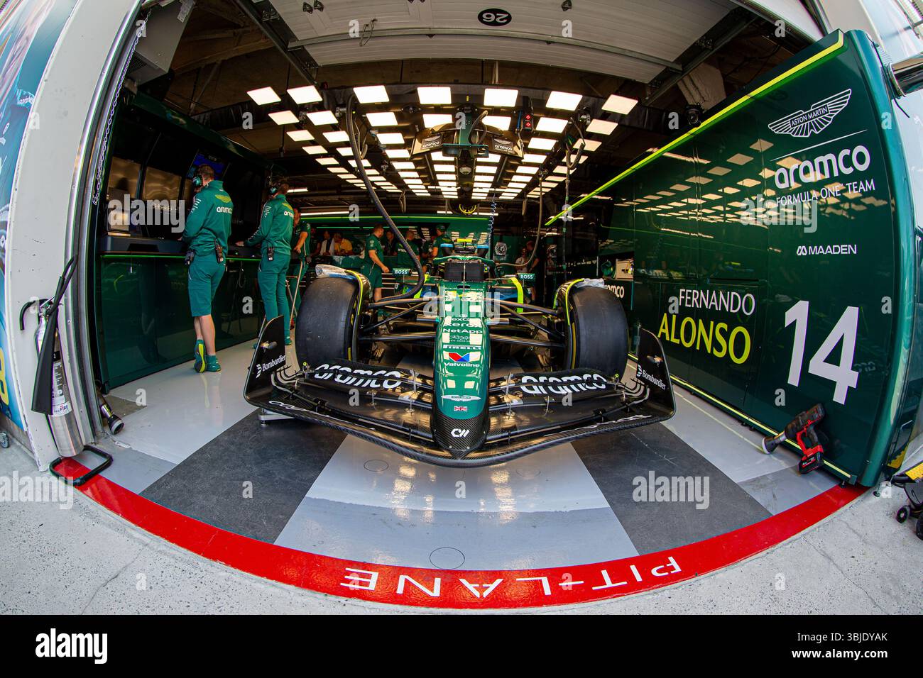 Aston Martin Aramco F1 Team lors du Grand Prix Pirelli de formule 1, Canada. , . 2025, Montréal, Québec, Canada, du 12 au 15 juin - Round 10 des 24 Championnats du monde F1 2025 (photo par Alessio de Marco/Sipa USA) crédit : Sipa USA/Alamy Live News Banque D'Images