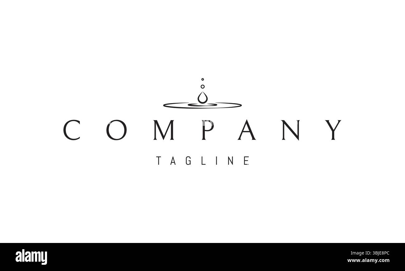 Logo vectoriel avec une image abstraite d'une chute et d'ondulations. Illustration de Vecteur