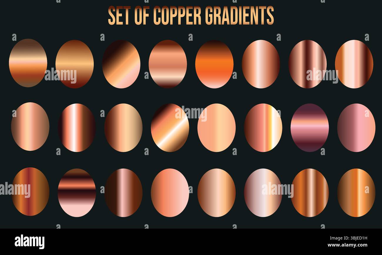 Superbe collection de gradient de cuivre pour les projets de conception Illustration de Vecteur