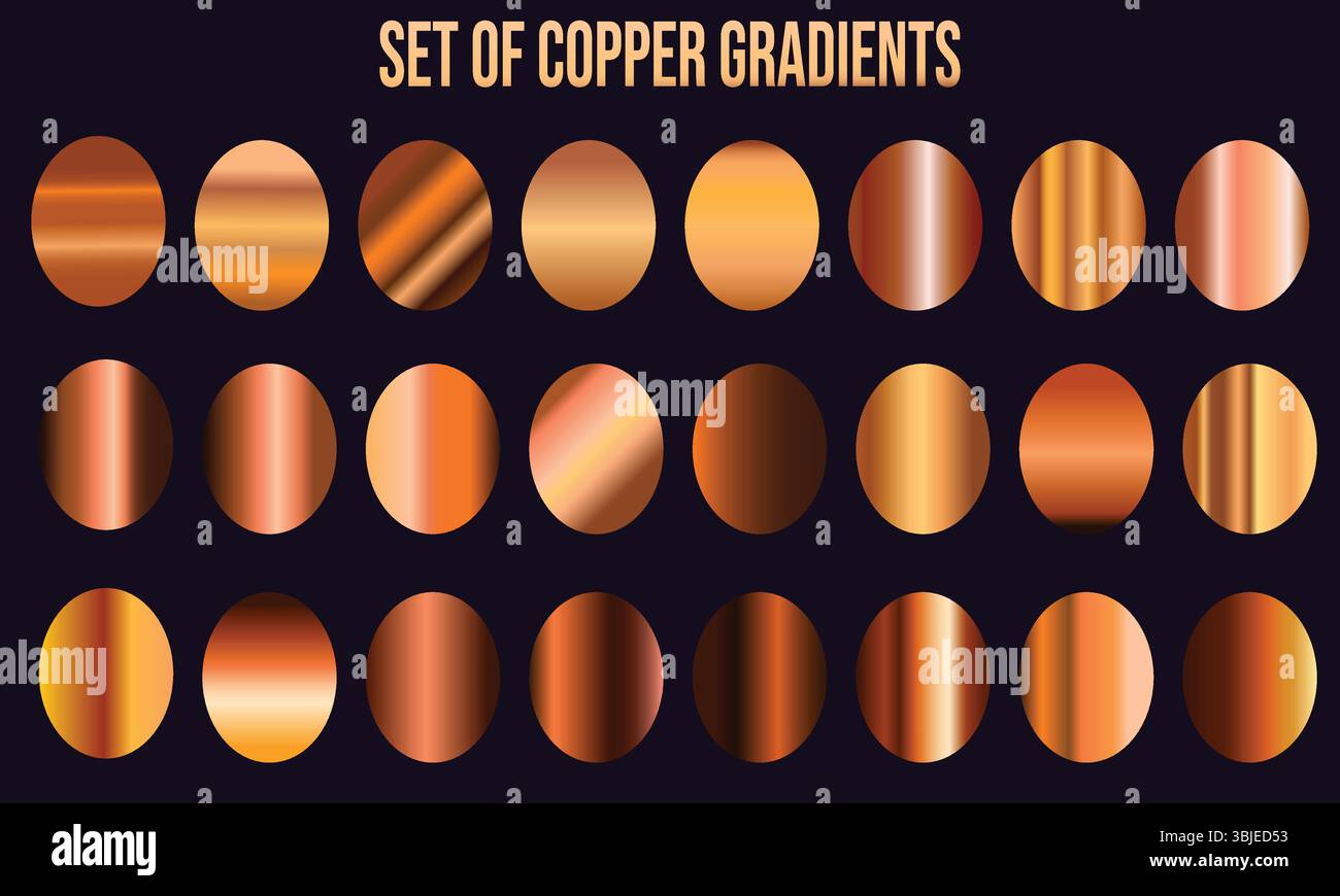 Superbe collection de gradient de cuivre pour les projets de conception Illustration de Vecteur
