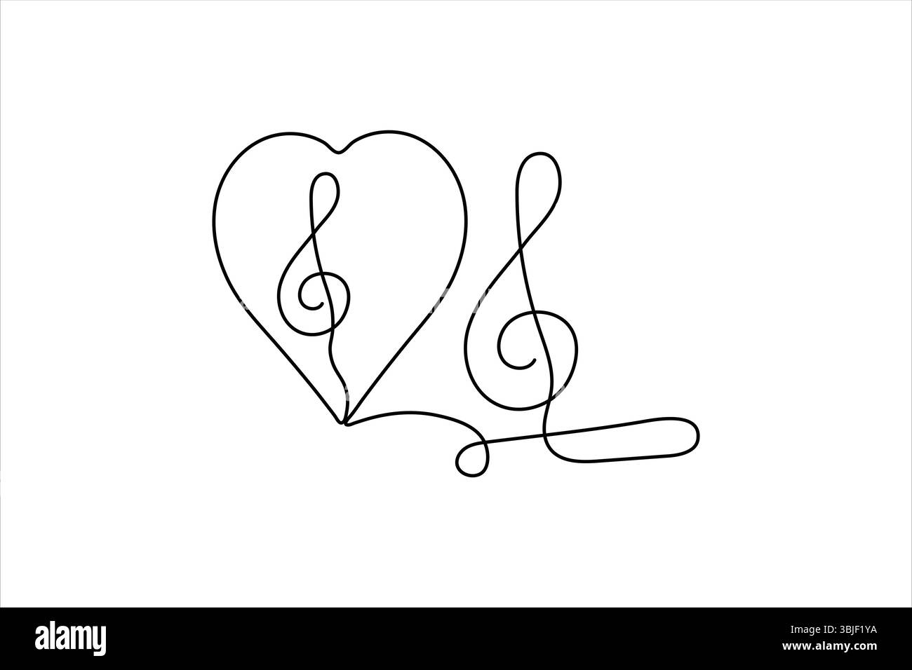 Continu d'une ligne dessinant des notes de fond de note de musique abstraite et illustration d'art vectoriel Illustration de Vecteur