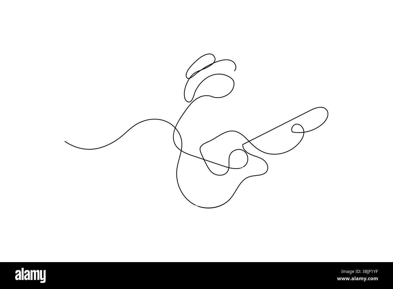 Continu d'une ligne dessinant des notes de fond de note de musique abstraite et illustration d'art vectoriel Illustration de Vecteur
