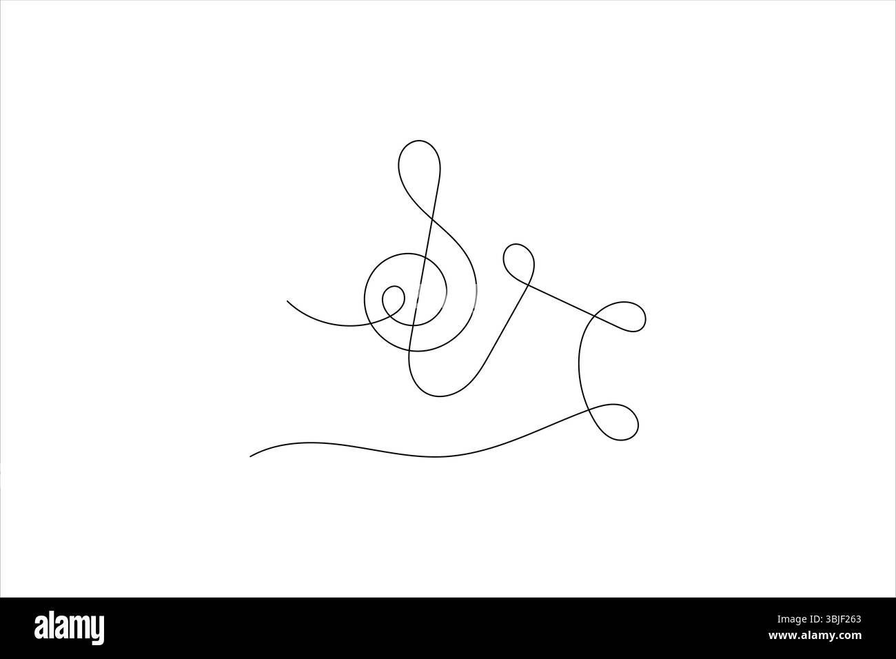 Continu d'une ligne dessinant des notes de fond de note de musique abstraite et illustration d'art vectoriel Illustration de Vecteur