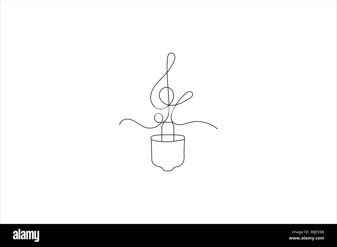 Continu d'une ligne dessinant des notes de fond de note de musique abstraite et illustration d'art vectoriel Illustration de Vecteur