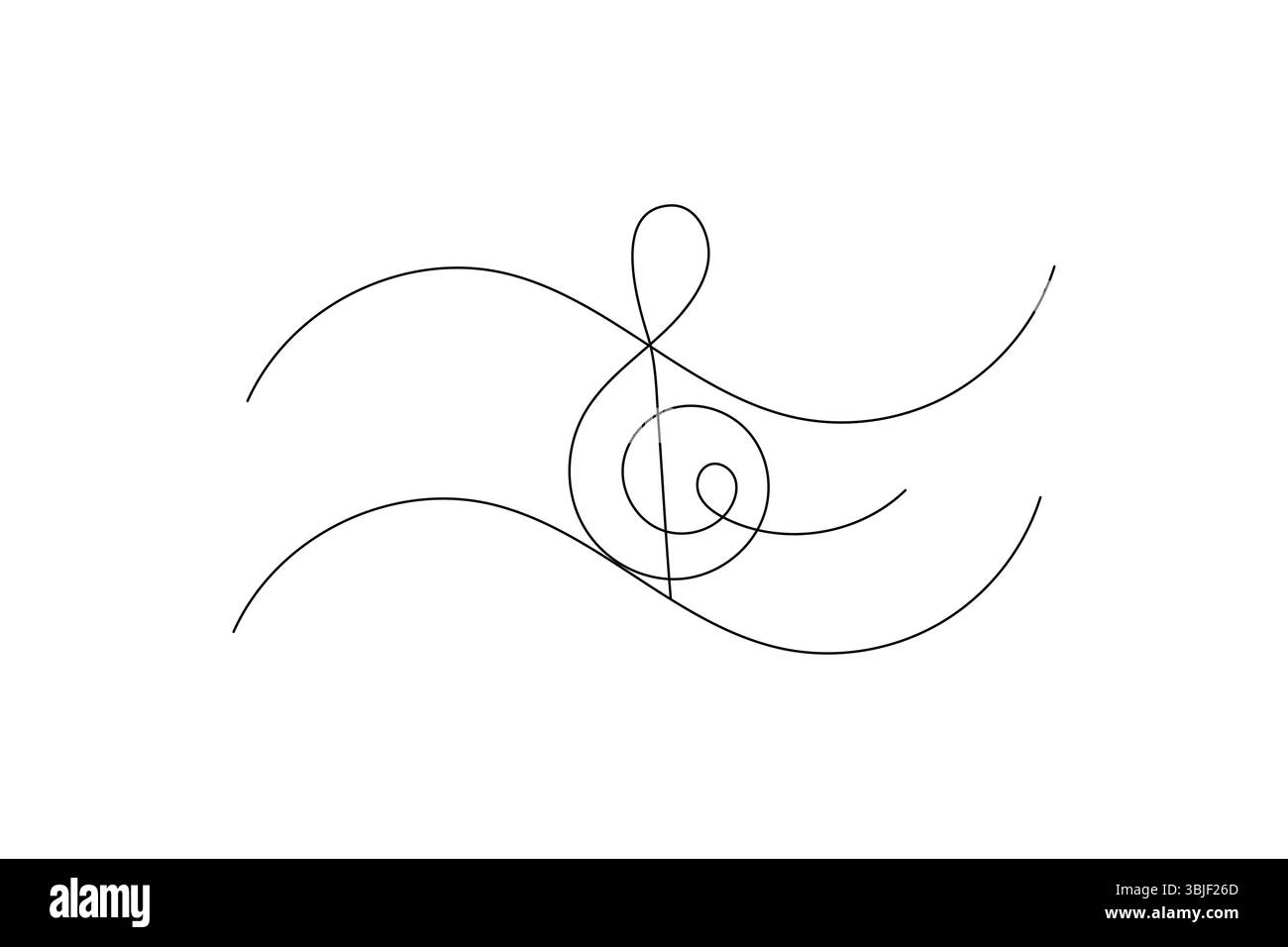 Continu d'une ligne dessinant des notes de fond de note de musique abstraite et illustration d'art vectoriel Illustration de Vecteur