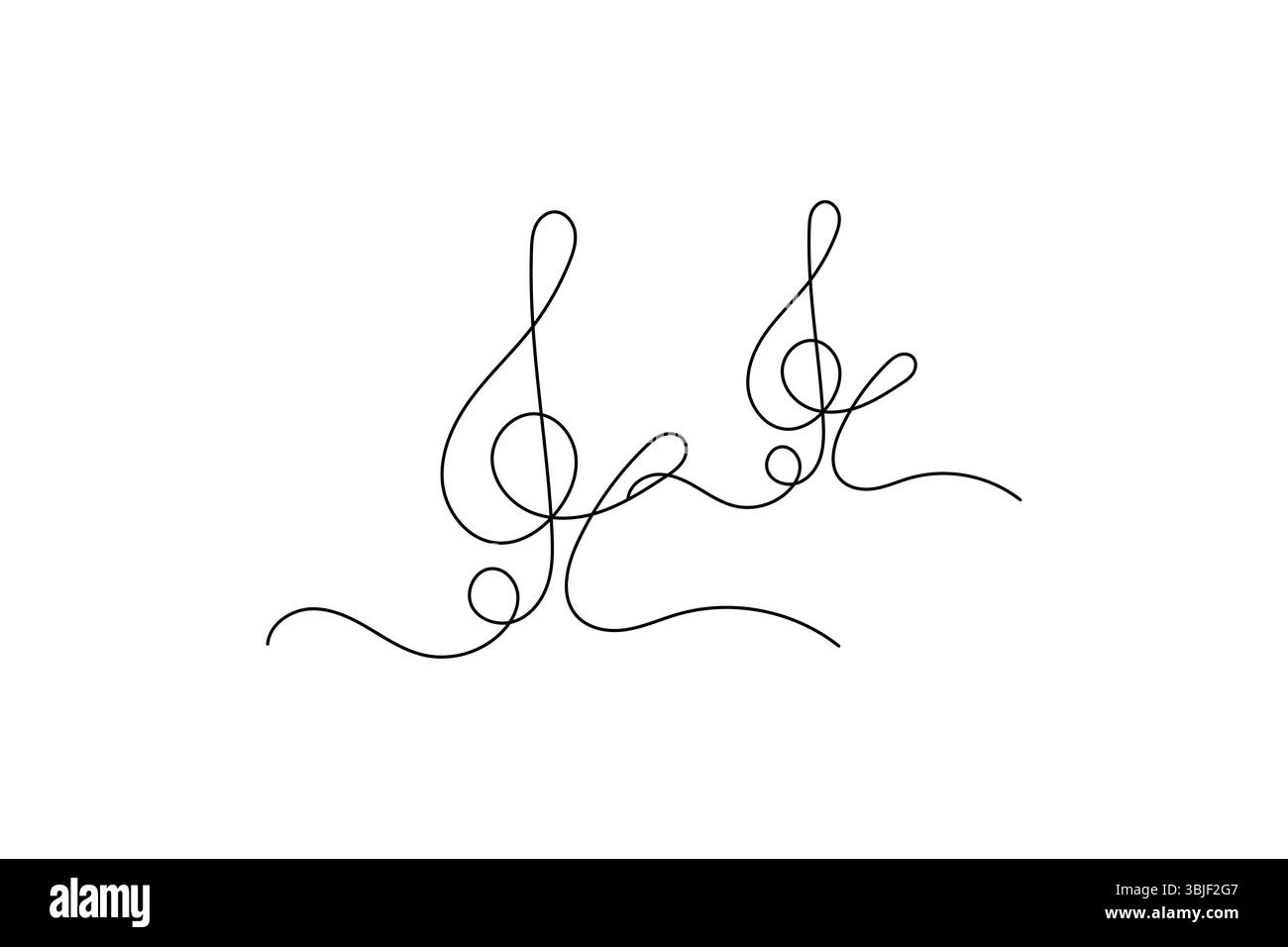 Continu d'une ligne dessinant des notes de fond de note de musique abstraite et illustration d'art vectoriel Illustration de Vecteur