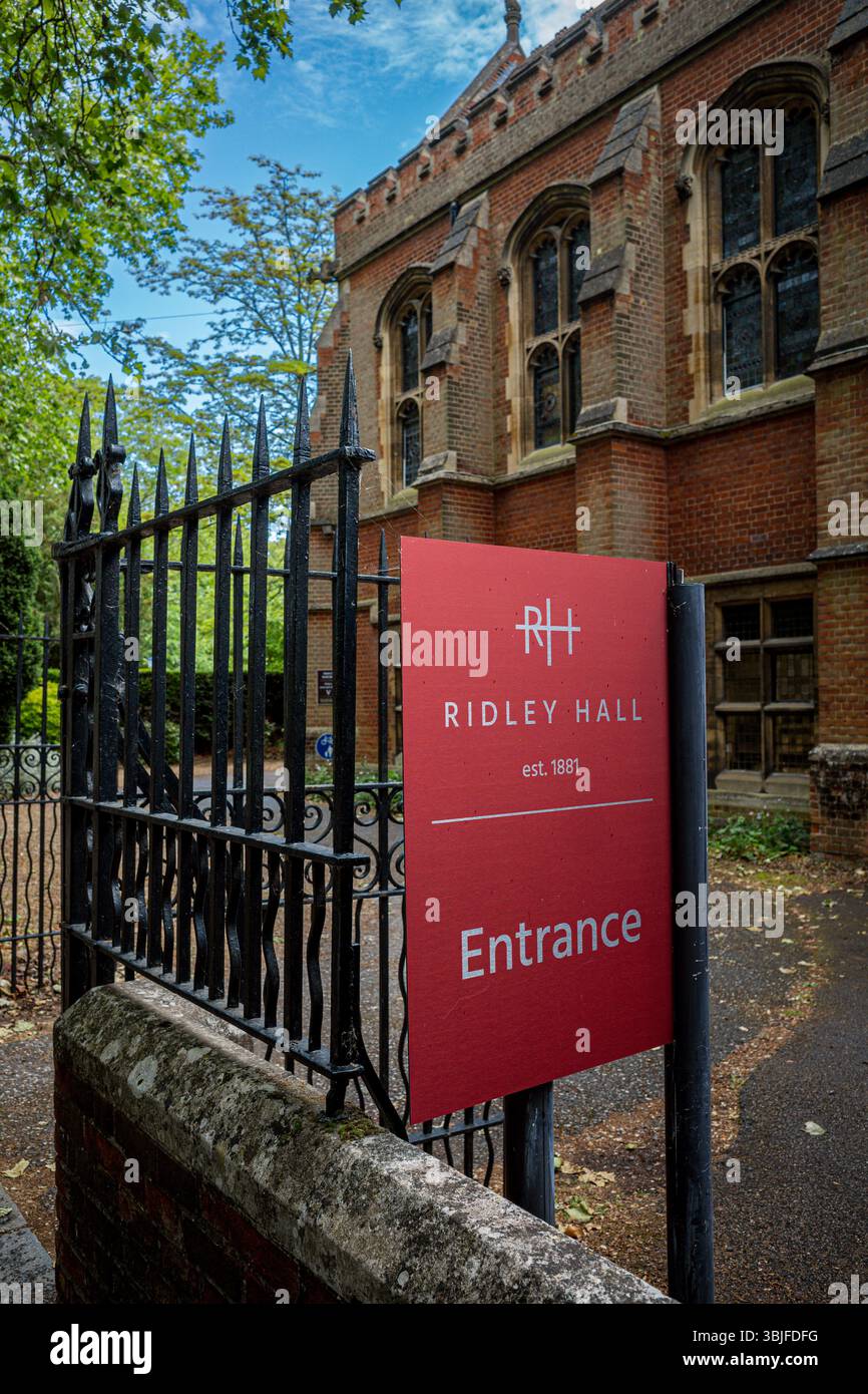 Ridley Hall Cambridge, une église d'Angleterre Open Evangélical College. Fondé en 1881 et nommé d'après le martyr anglican Nicholas Ridley, Banque D'Images