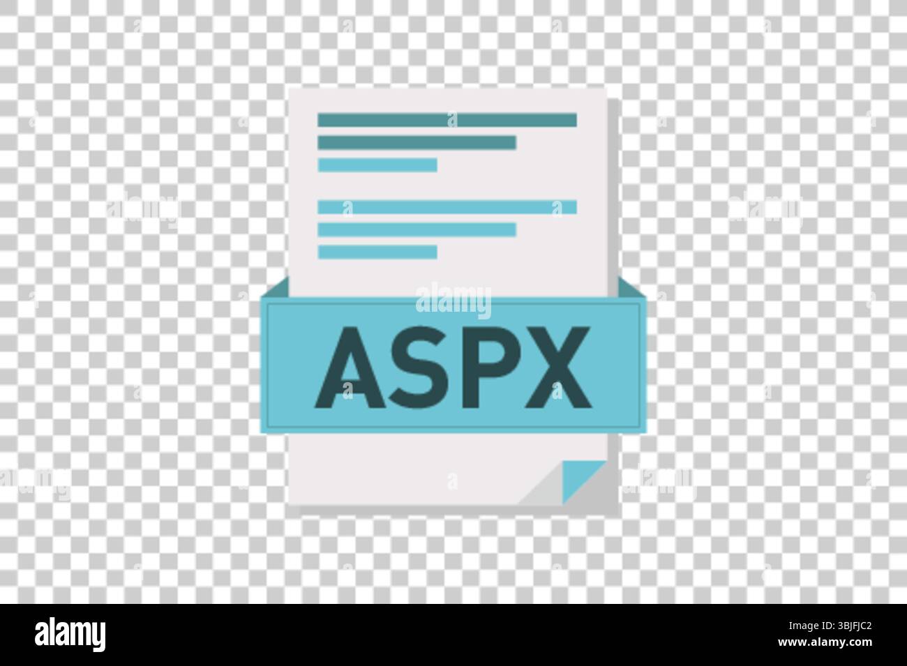 Illustration vectorielle de l'icône de document ASPX sur fond transparent symbolisant le format ou le type de document Illustration de Vecteur