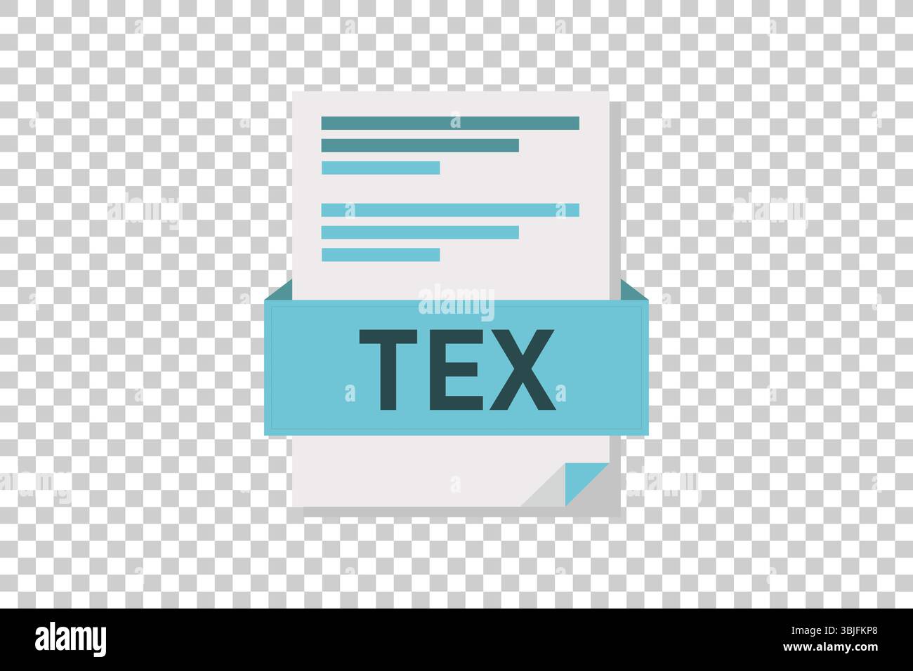 Illustration vectorielle de l'icône de document TEX sur fond transparent symbolisant le format ou le type de document Illustration de Vecteur