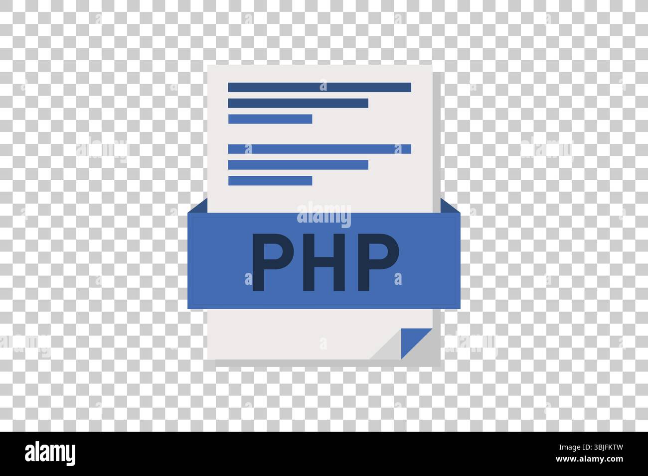 Illustration vectorielle de l'icône de document PHP sur fond transparent symbolisant le format ou le type de document Illustration de Vecteur