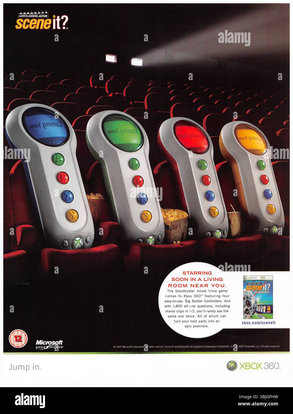 2007 Scene it ? Lumières, caméra, action jeu vidéo adaptation du populaire jeu de fête sur DVD du même nom exclusivement pour la Xbox 360 ; par Screenlife Games Banque D'Images