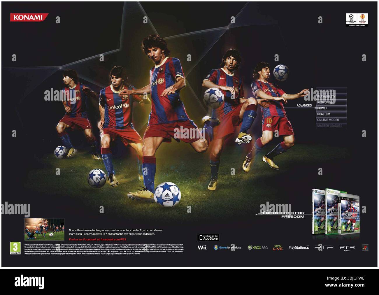 2011 Pro Evolution Soccer 2011 (PES 2011, connu sous le nom de World Soccer : Winning Eleven 2011 en Asie) est un jeu vidéo de football par Konami promo Banque D'Images