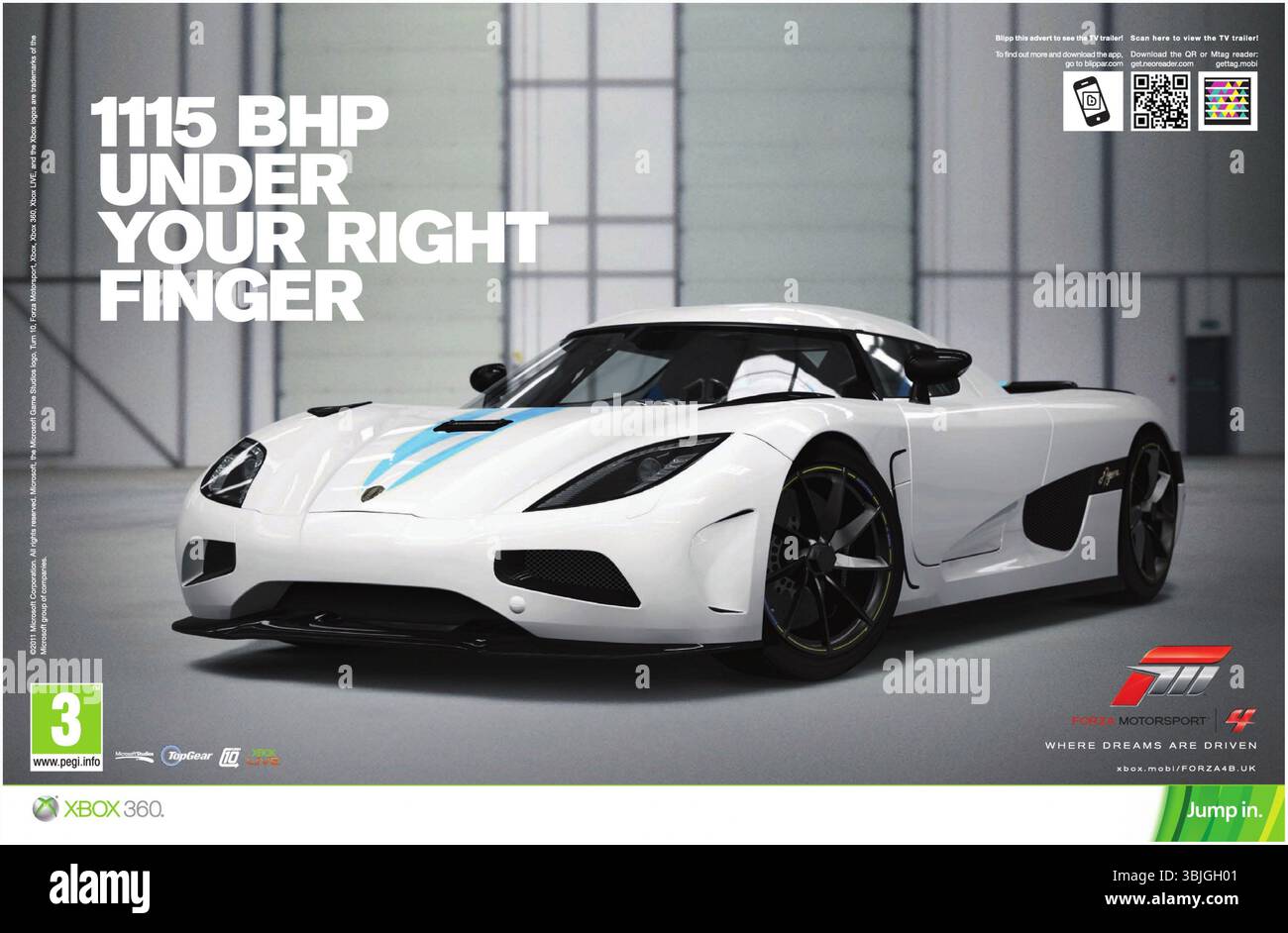 2011 Forza Motorsport 4 jeu vidéo de simulation de course développé par Turn 10 Studios pour la promo Xbox 360 Banque D'Images