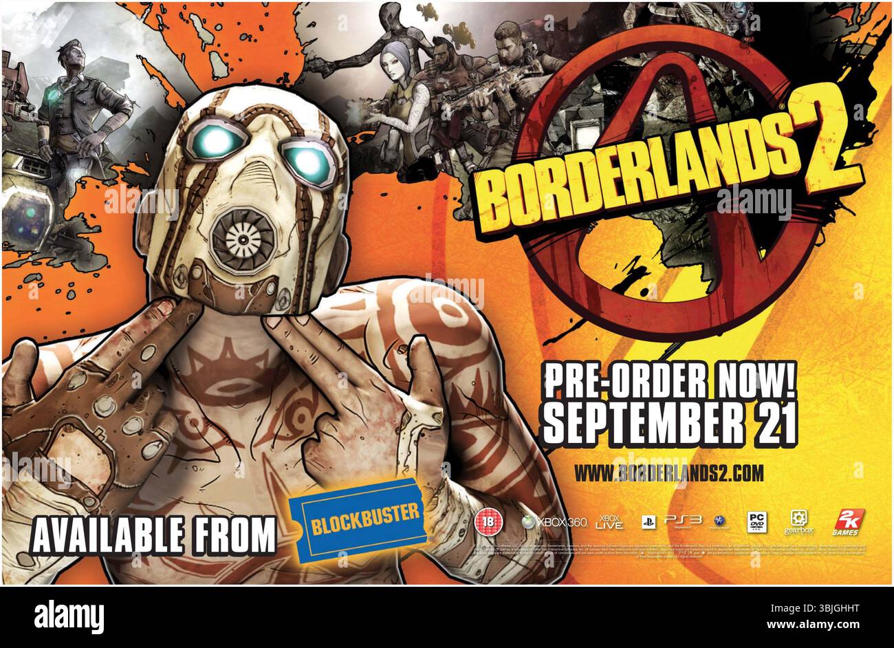 2012 Borderlands 2 jeu vidéo développé par Gearbox Software et édité par 2K promo Banque D'Images