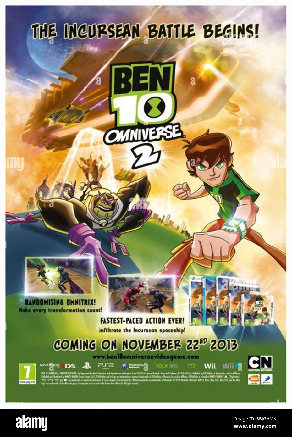 2013 Ben 10 : Omniverse 2 jeu vidéo d'action basé sur la série animée américaine du même nom, par High Voltage Software, édité par D3 Publisher promo Banque D'Images