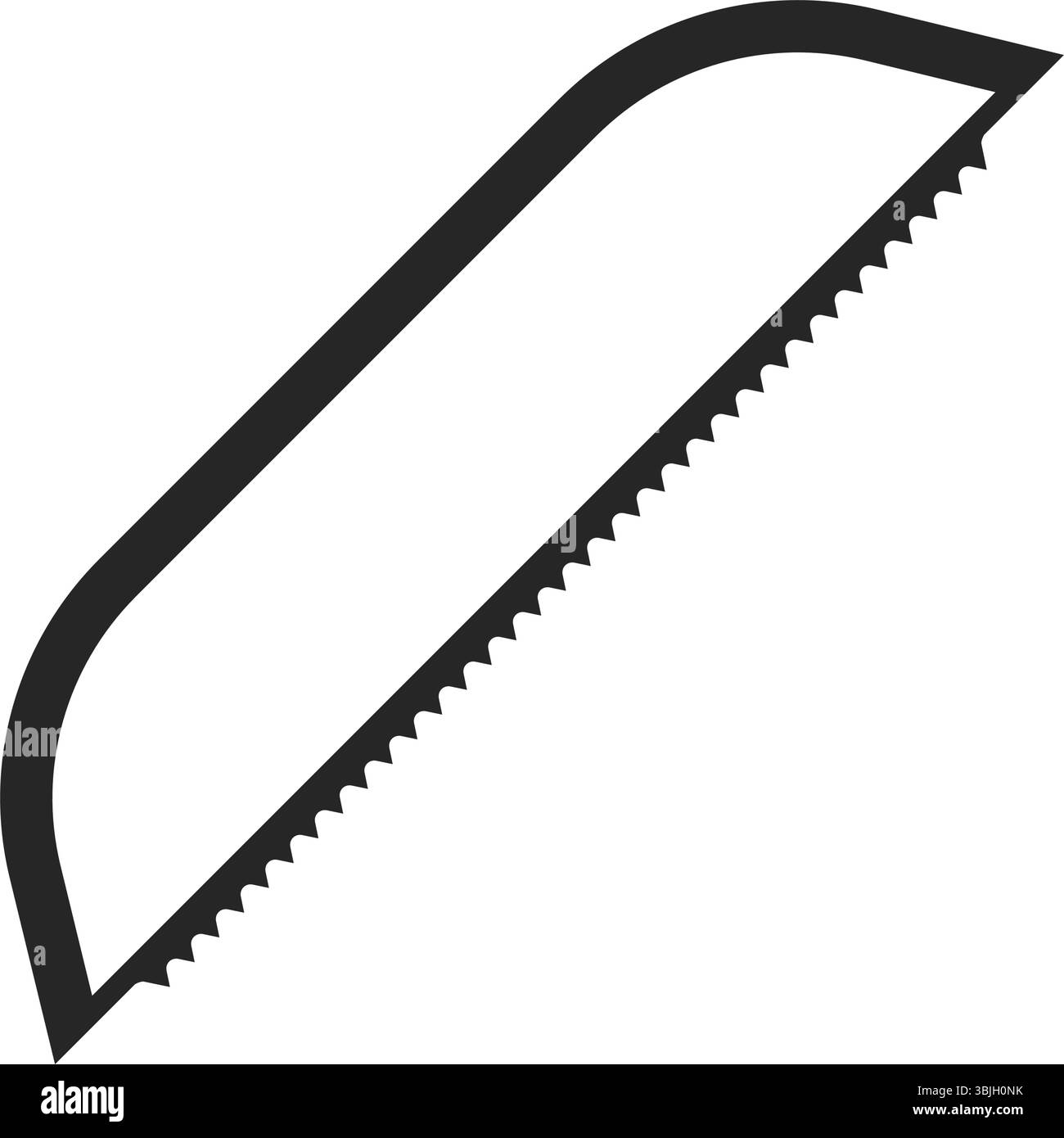 Outil de jardin d'élagage de scie à arc dans l'icône de vecteur de silhouette Illustration de Vecteur