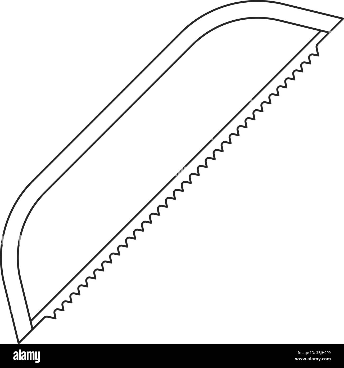 Outil de jardin d'élagage de scie à arc dans l'icône vectorielle de contour Illustration de Vecteur