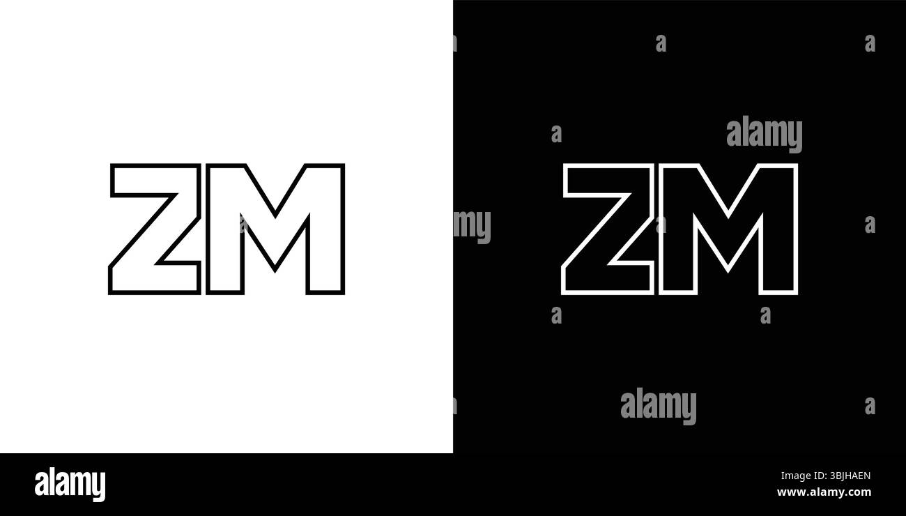 Lettre à la mode Z et M, modèle de conception de logo ZM. Logotype minimal basé sur le monogramme initial pour l'identité de l'entreprise. Illustration de Vecteur