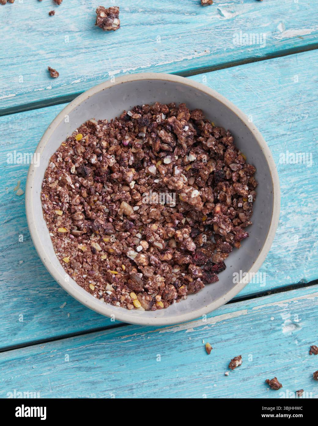 Bol de petit déjeuner de quark végétalien avec des cerises fraîches Banque D'Images