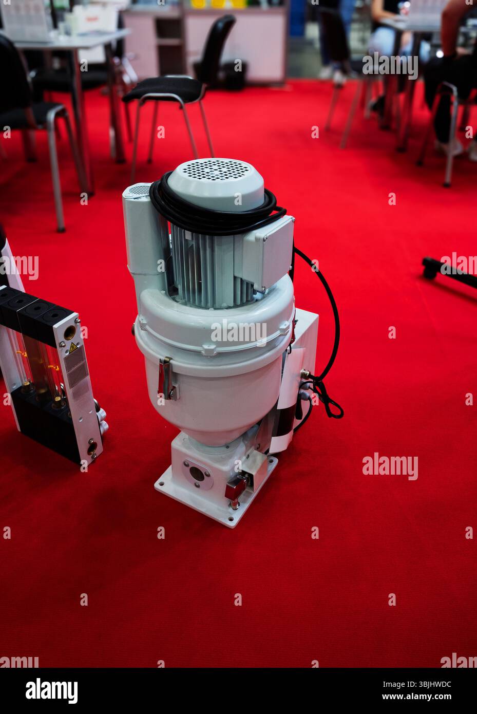 Système complet de chargeur sous vide pour granulés en plastique. Banque D'Images