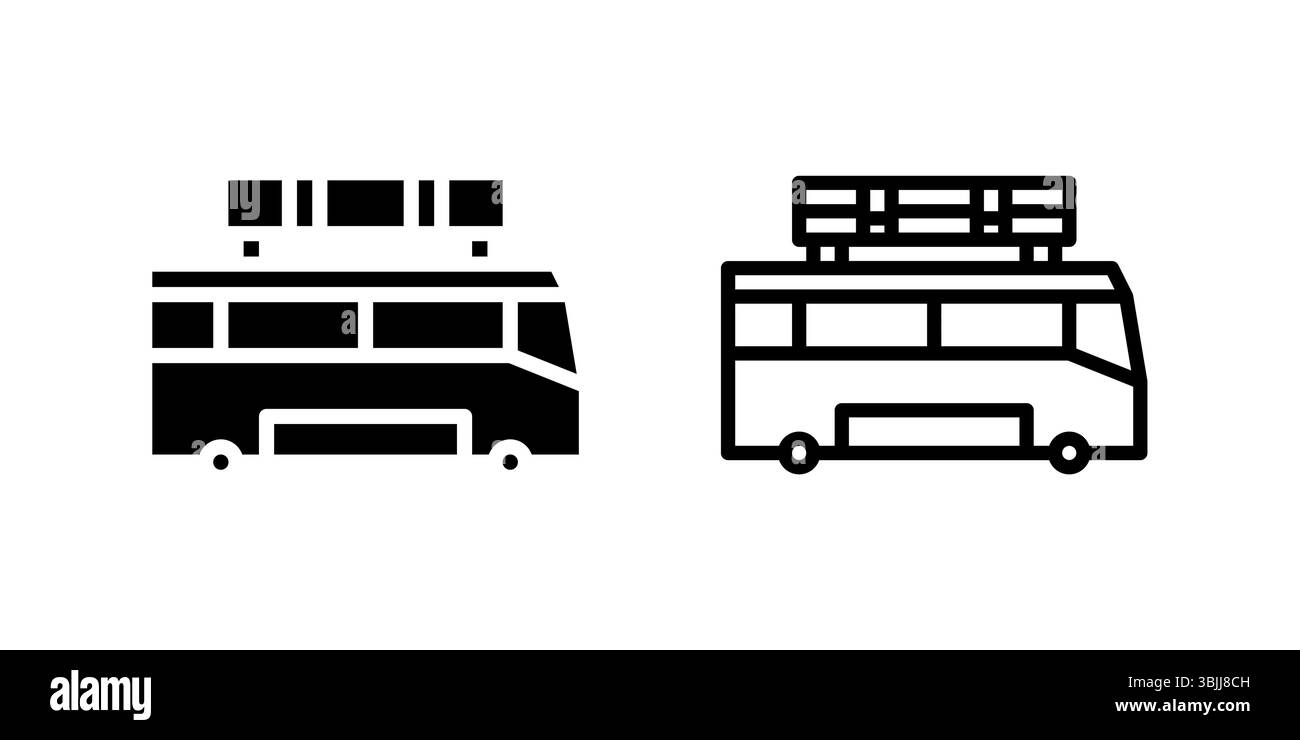 Ensemble d'icônes vectorielles de bus de ville, parfait pour les transports publics et les visuels de trajet Illustration de Vecteur