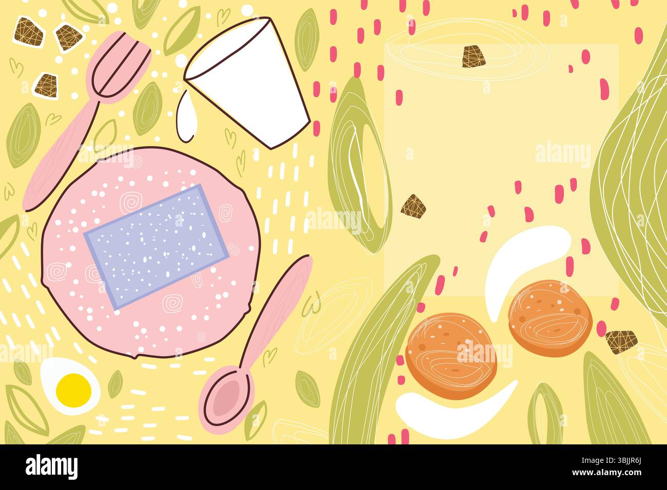 Une diffusion de recettes avec des ingrédients pour syrniki Illustration de Vecteur