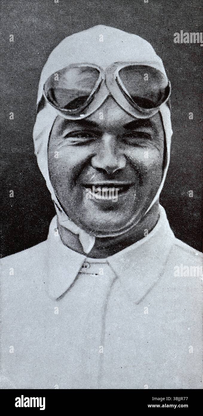 Rudolf Caracciola, un riche sportif allemand qui a été classé par la Commission internationale du sport comme le pilote de course n°1 en Europe. D'une série de cartes de cigarettes appelées The Kings of Speed qui ont été publiées en 1939 par le fabricant de tabac W. A. & A. C. Churchman. Banque D'Images