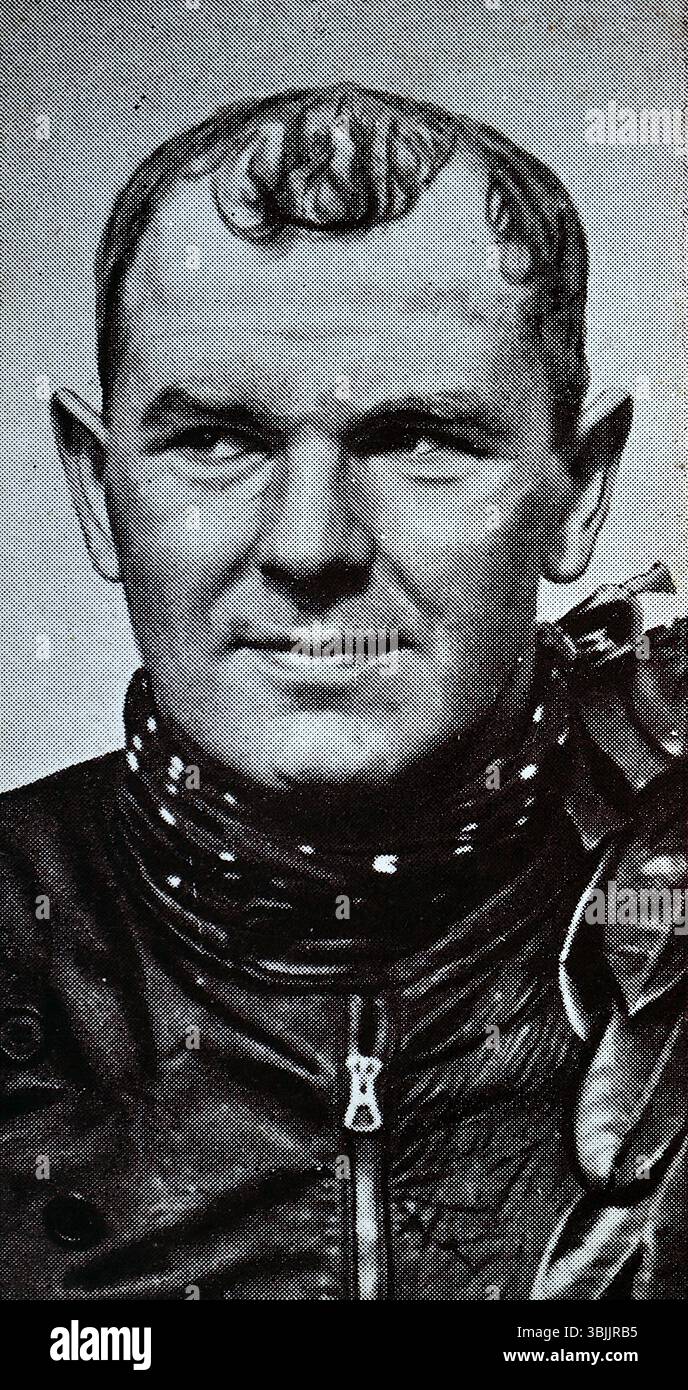 J.M. West a enregistré la vitesse de course moto la plus rapide jamais atteinte lors du Grand Prix d'Ulster en août 1938. D'une série de cartes de cigarettes appelées The Kings of Speed qui ont été publiées en 1939 par le fabricant de tabac W. A. & A. C. Churchman. Banque D'Images