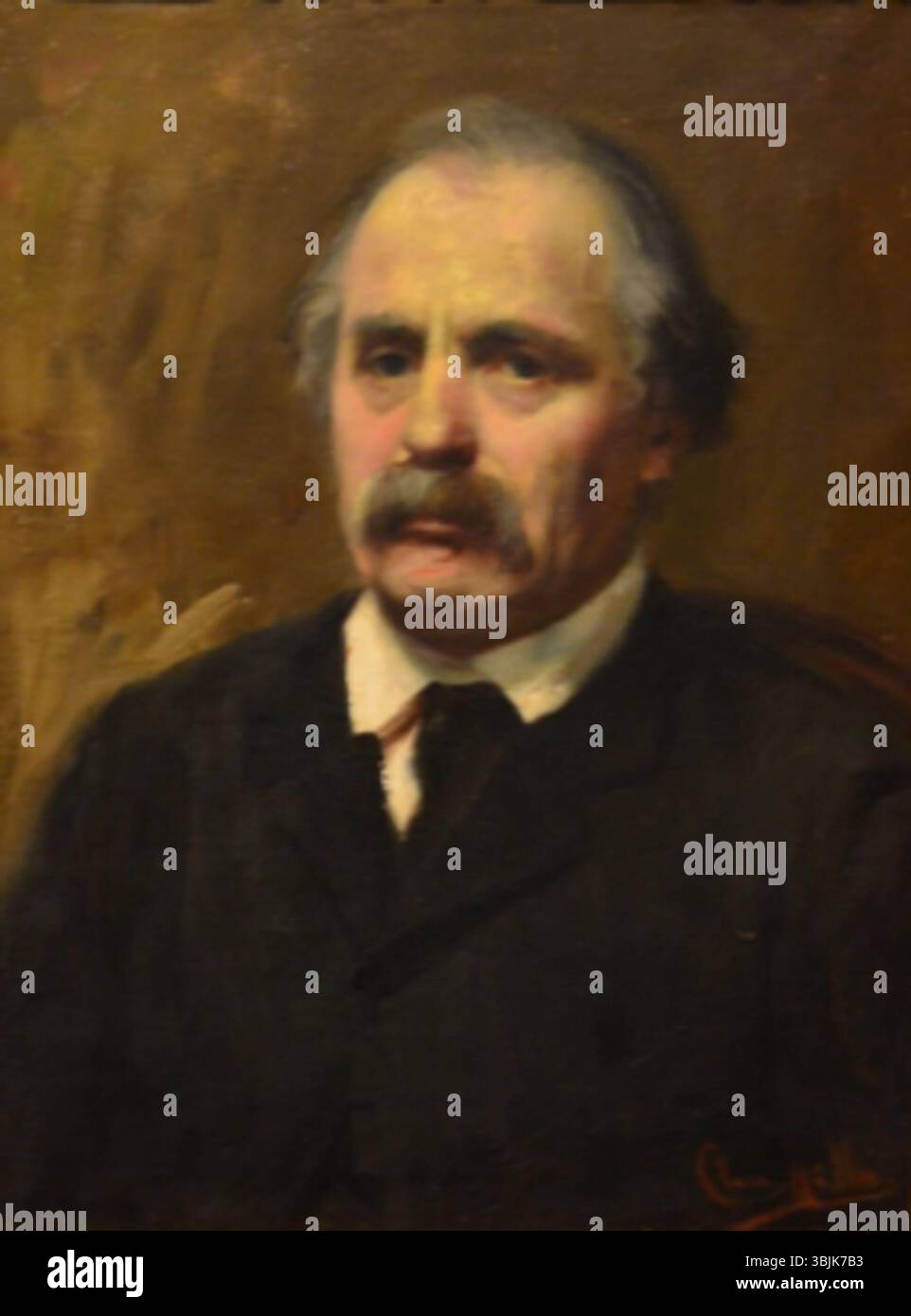 Ce portrait de Clara Müller (1862-1929) représente son père, Johann Rudolf Müller, mettant en valeur ses talents d'artiste. L'œuvre reflète le portrait du XIXe siècle et les liens familiaux personnels. Banque D'Images