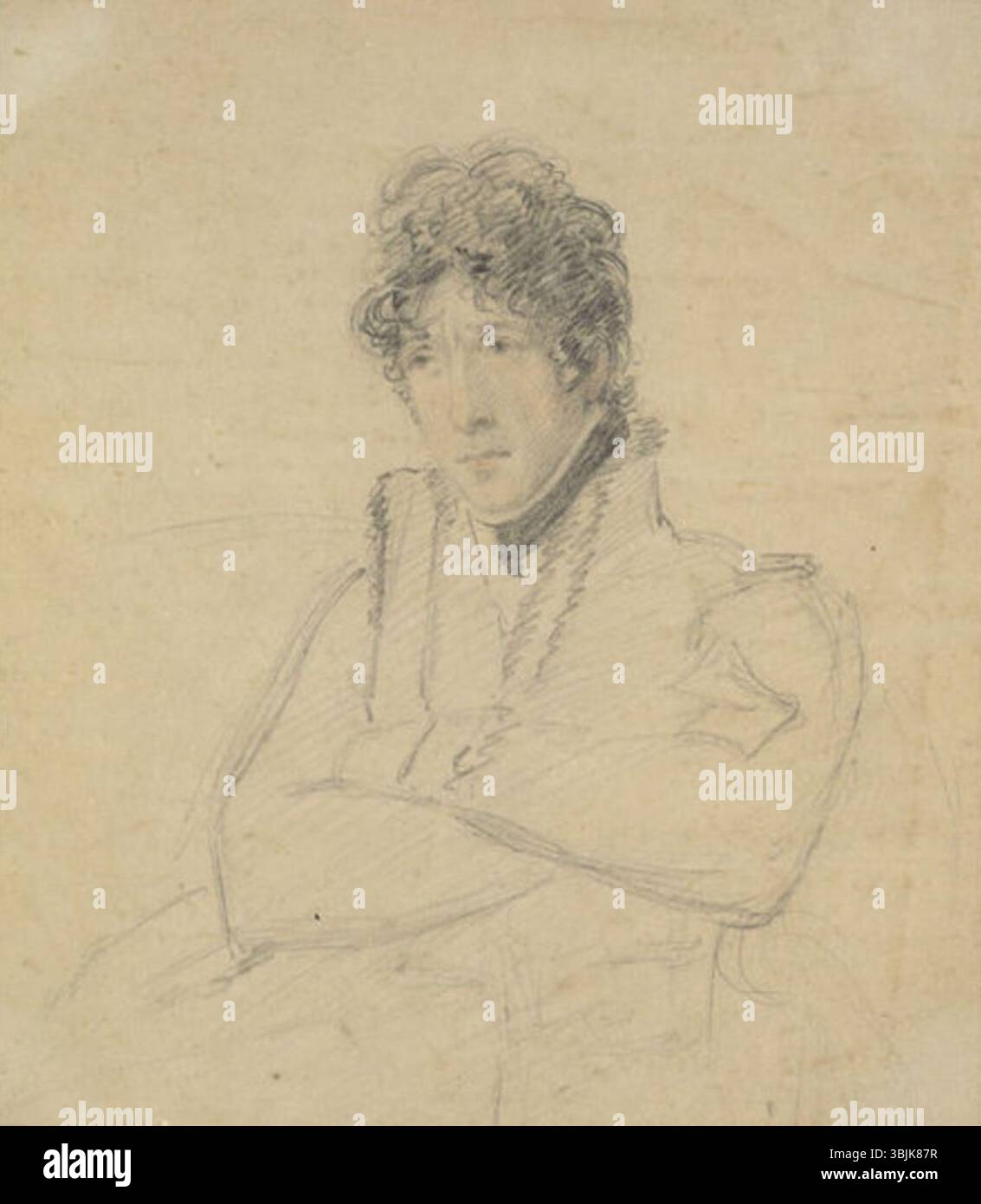 Un dessin au crayon de Nathaniel George Philips de l'acteur Charles Mayne Young, créé avant 1831. Ce dessin du début du XIXe siècle capture la ressemblance de l’acteur avec de fins détails. Banque D'Images