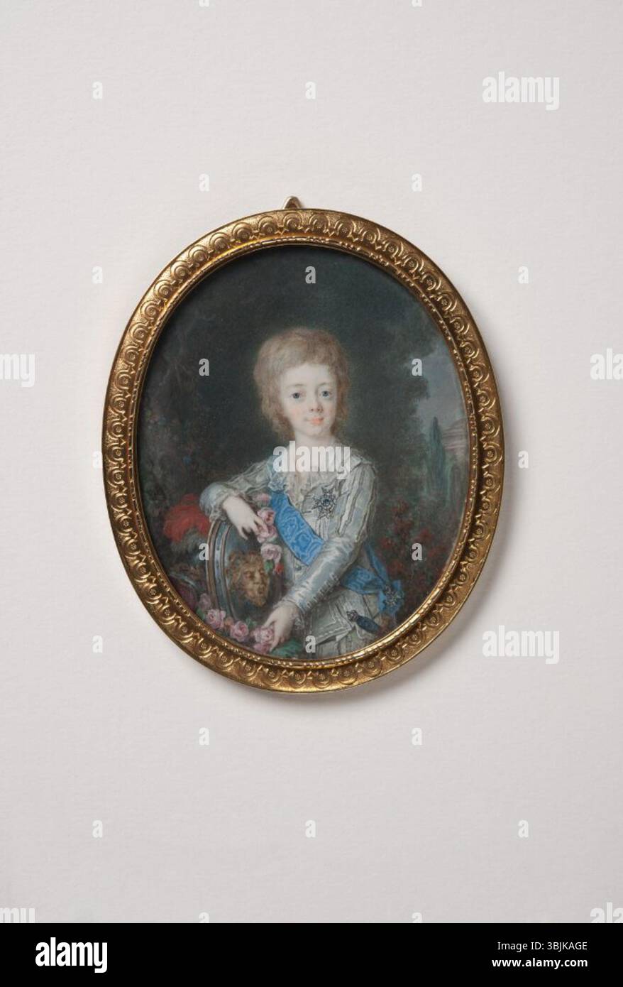 Portrait de Gustave Adolphe, prince héritier de Suède (futur roi Gustave IV Adolphe), peint par Cornelius Höyer en 1783. L'œuvre le représente comme un enfant dans des vêtements d'époque. Banque D'Images