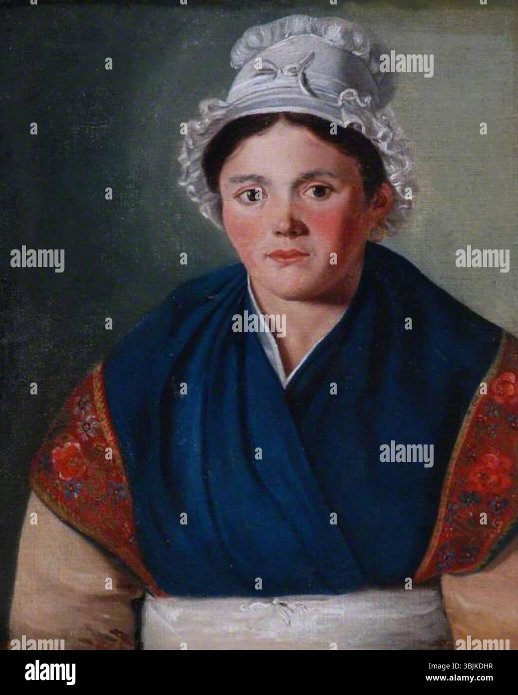 Millet, Jean-François ; paysanne de Bourgogne, France ; Musée Bowes ; http ://www.artuk.org/artworks/peasant-woman-of-burgundy-france-44563 Banque D'Images