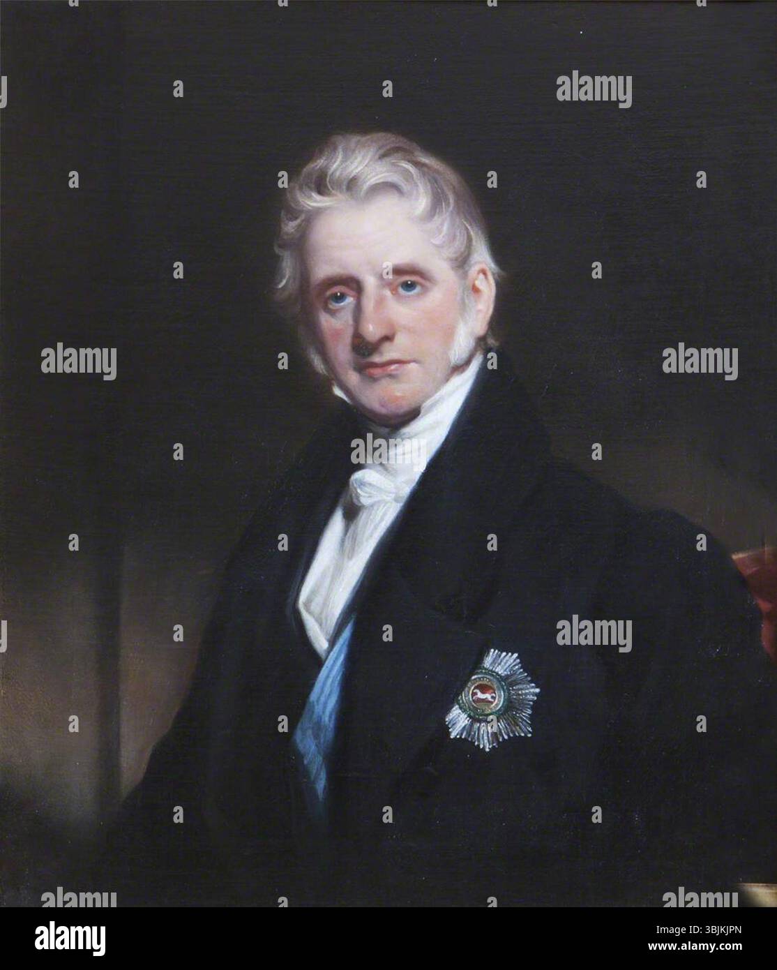Shee, Martin Archer ; John Cust (1779-1853), 1er comte Brownlow, GCH, FRS, député ; National Trust, Belton House ; http ://www.artuk.org/artworks/john-cust-17791853-1st-earl-brownlow-gch-frs-mp-176407 Banque D'Images