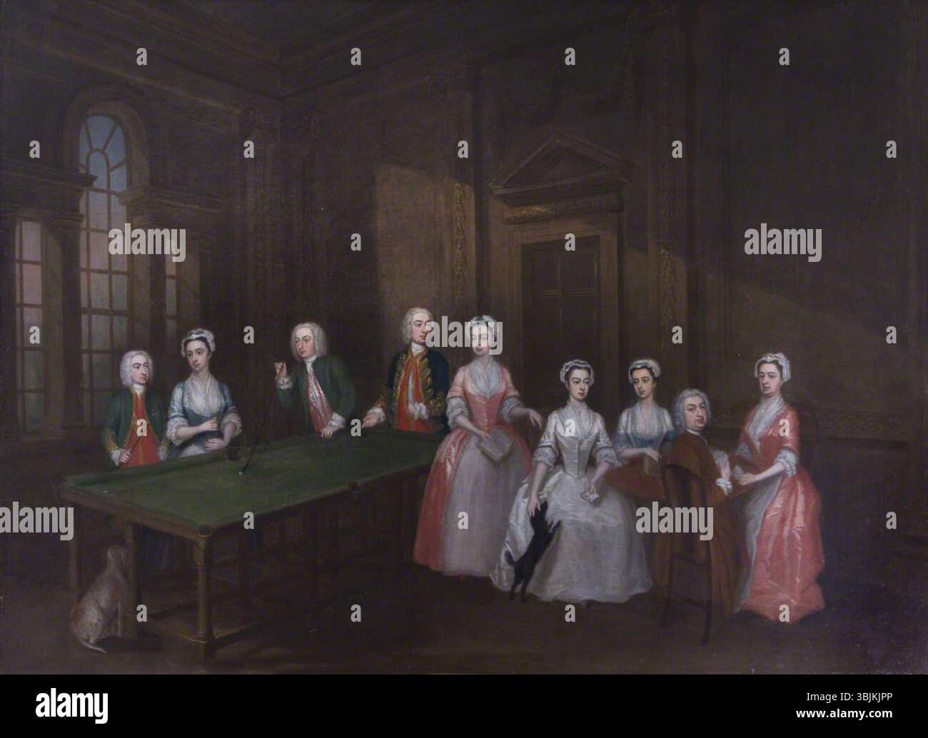 Philips, Charles ; conversation Piece of the Warren Family ; National Trust, Sudbury Hall ; http ://www.artuk.org/artworks/conversation-piece-of-the-warren-family-171031 Banque D'Images