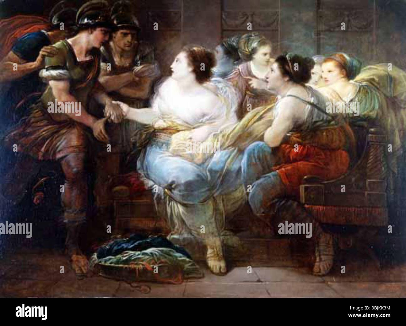 Giuseppe Cades (1750-1799) peint « la vertu de Lucrèce » à l'huile sur toile. Le tableau représente Lucrèce, figure de l'histoire romaine, symbolisant la vertu et la chasteté, dans un style classique. Banque D'Images