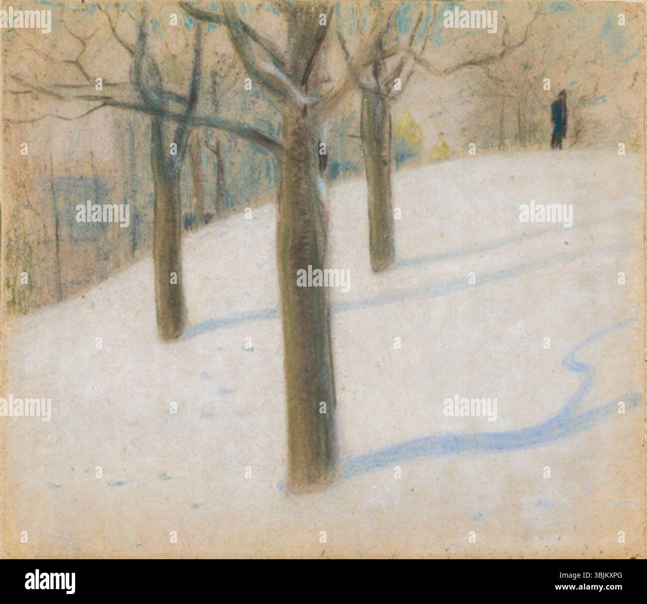 « Lindamägi. Tallinna motiiv' (Lindamägi, motif de Tallinn ?) est une peinture pastel à bord créée entre 1913 et 1914 par Oskar Kallis (1892-1918). L'œuvre présente une scène de paysage à Tallinn avec l'utilisation de médias pastel. Banque D'Images