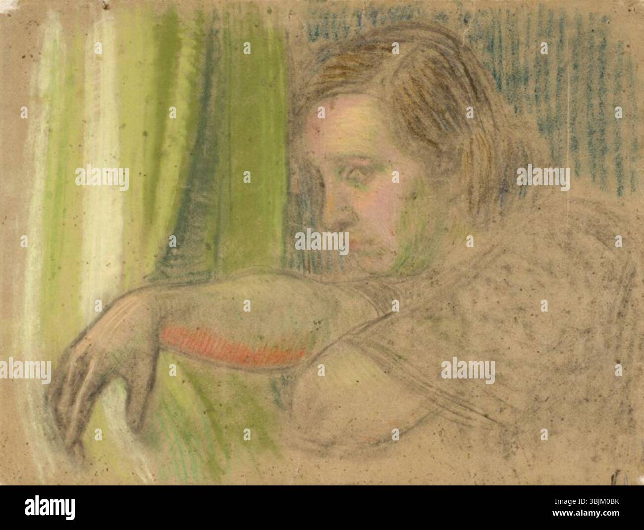 Le portrait de MRS Kristelstein (1913-1914) d’Oskar Kallis est réalisé sur papier et pastel. Les tons doux et le rendu délicat reflètent l'habileté de l'artiste à capturer l'élégance et la grâce de son sujet. Banque D'Images