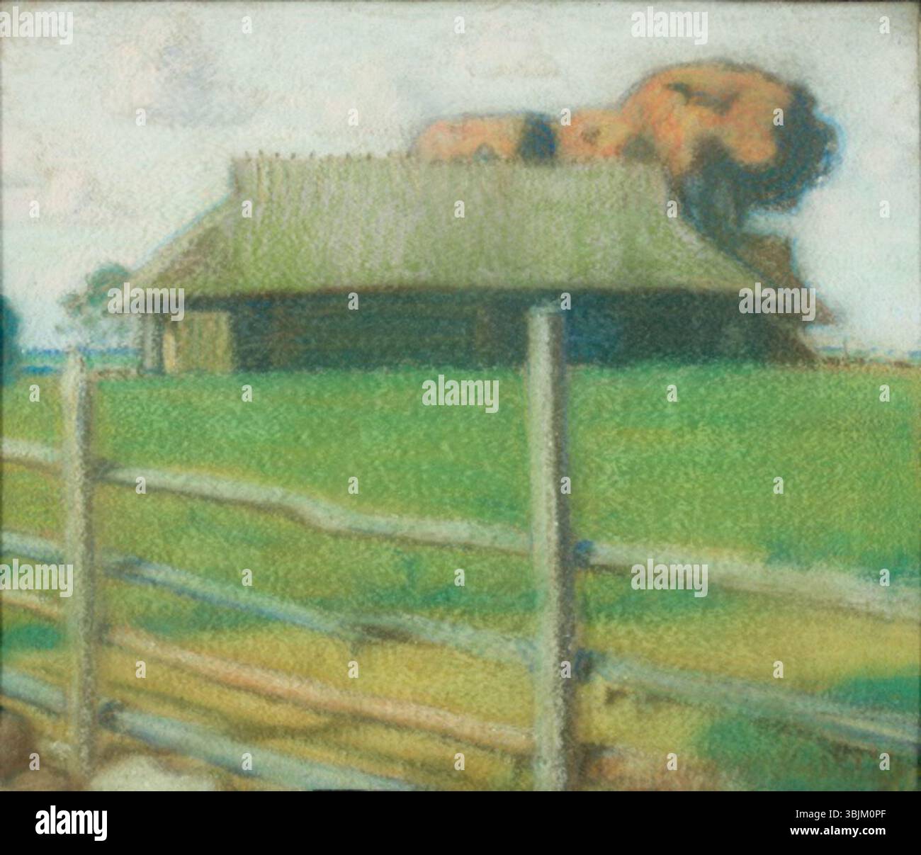 Kiidema est une peinture de 1911 d'Oskar Kallis (1892-1918), créée avec du papier et du pastel, représentant une figure dans un style minimaliste mais expressif. Banque D'Images