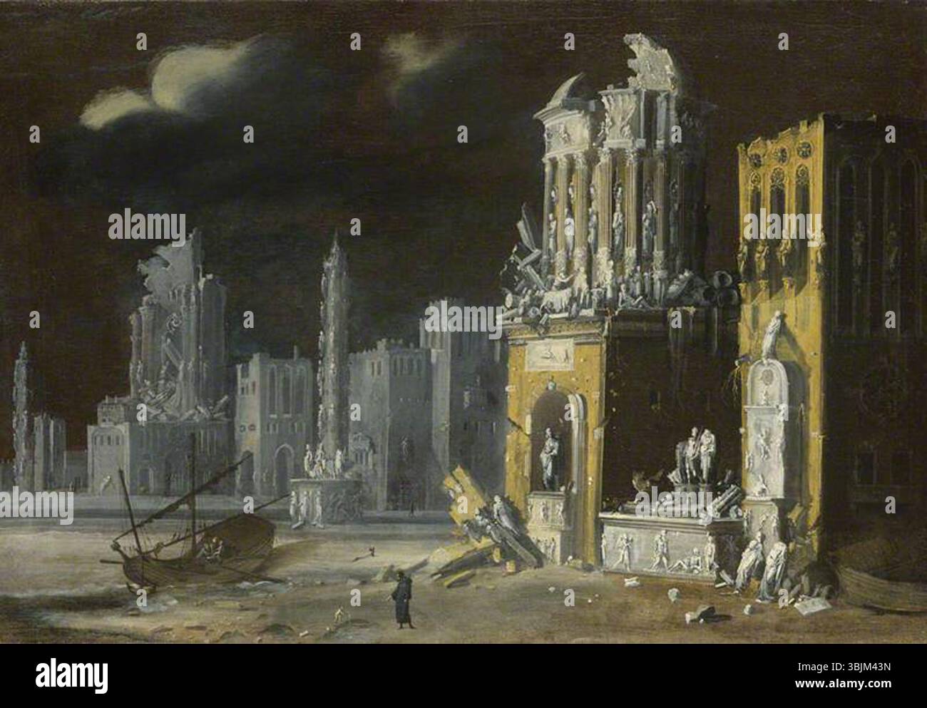 De Nome, François ; ruines fantastiques avec Saint Augustin et l'enfant ; National Gallery, Londres ; http ://www.artuk.org/artworks/fantastic-ruins-with-saint-augustine-and-the-child-114550 Banque D'Images