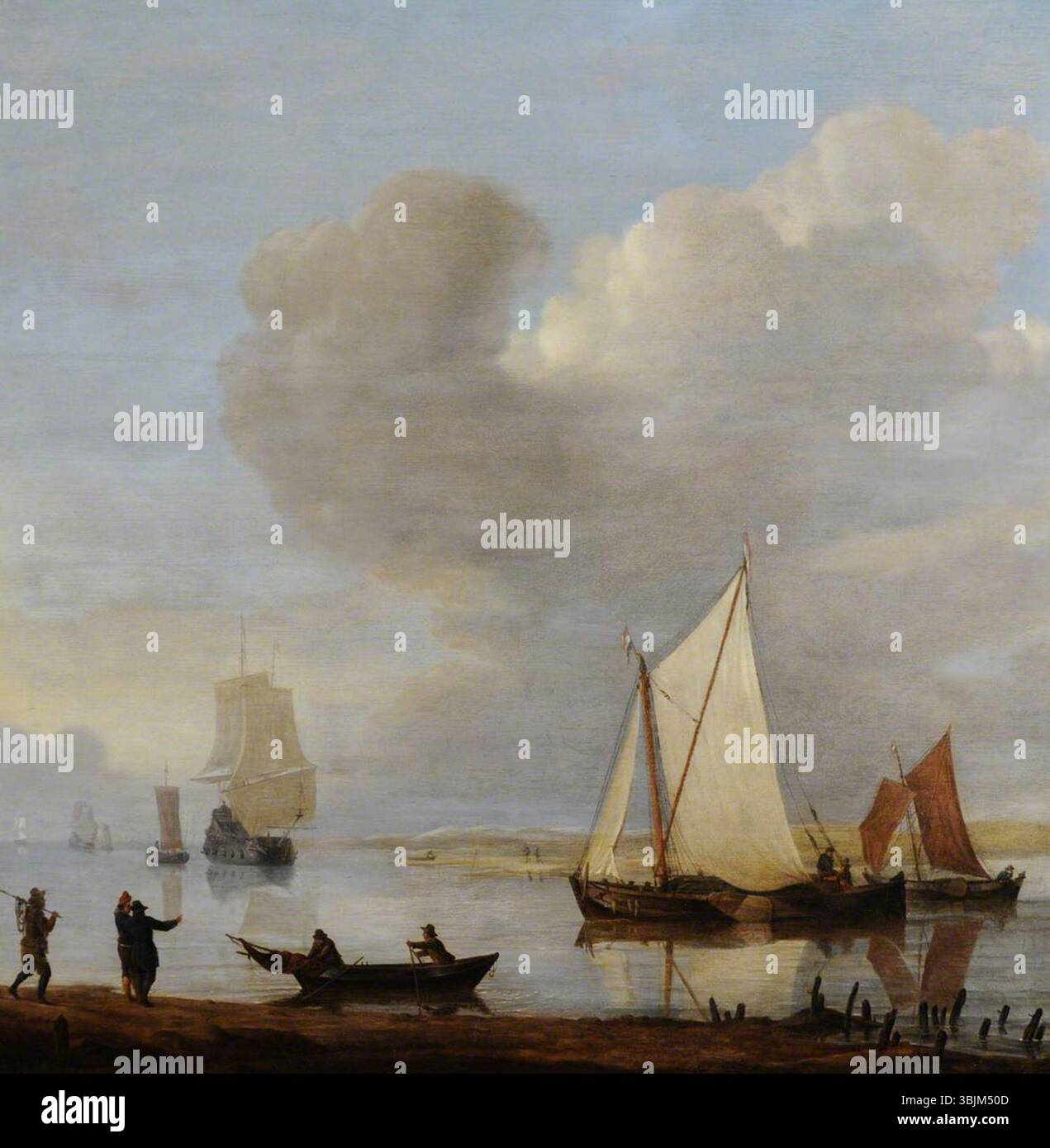 Swaine, Francis|Anderson, William ; Dutch Shipping amarrée dans un estuaire ; National Trust, Rufford Old Hall ; http ://www.artuk.org/artworks/dutch-shipping-moored-in-an-estuary-132523 Banque D'Images