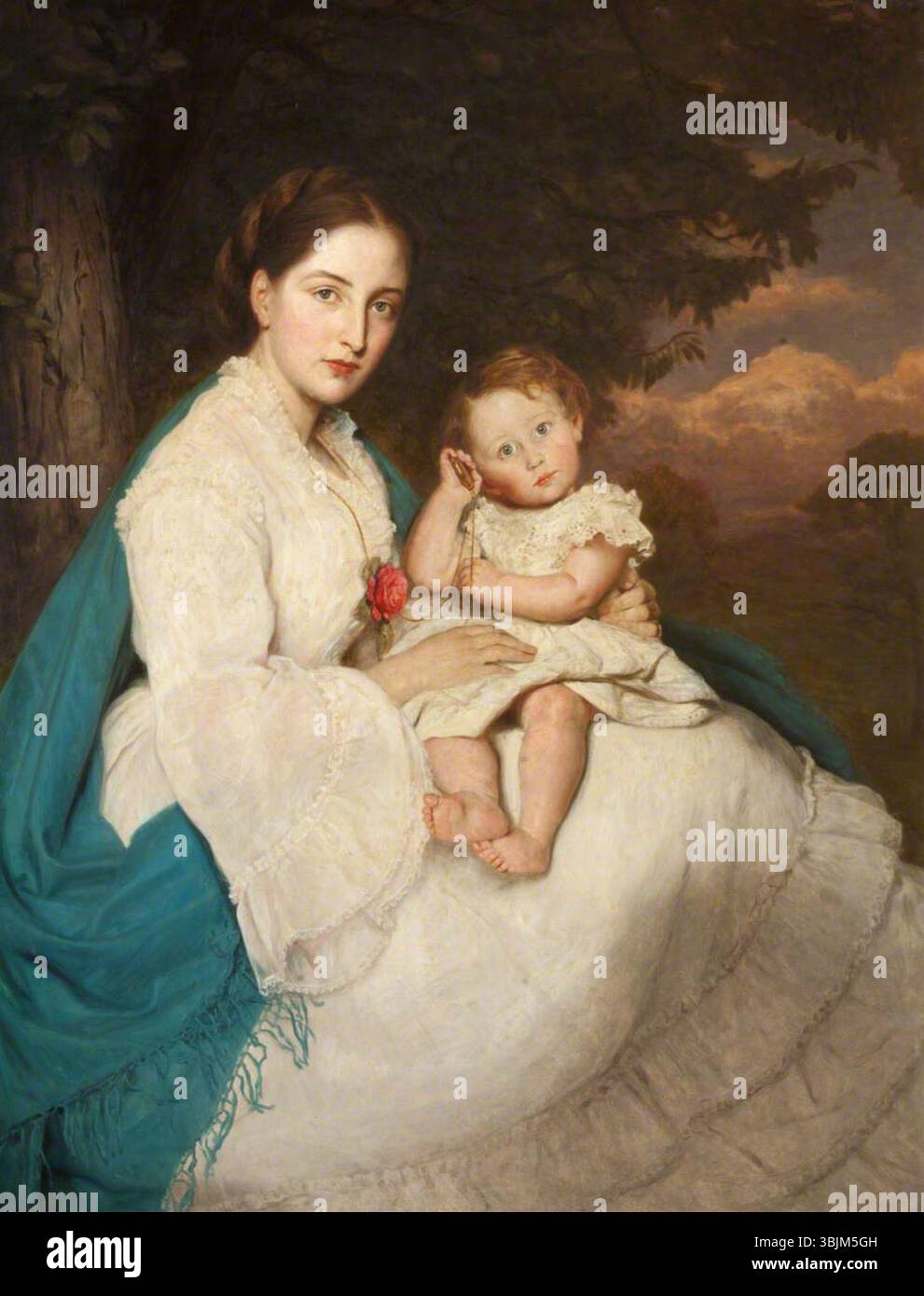 Archer, James ; Caroline Philips (1849-1928), Lady Trevelyan avec son fils Charles (1870-1958), plus tard Sir Charles Philips Trevelyan, 3e Bt ; National Trust, Wallington ; http ://www.artuk.org/artworks/caroline-philips-18491928-lady-trevelyan-with-her-son-charles-18701958-later-sir-charles-philips-trevelyan-3rd-bt-167931 Banque D'Images